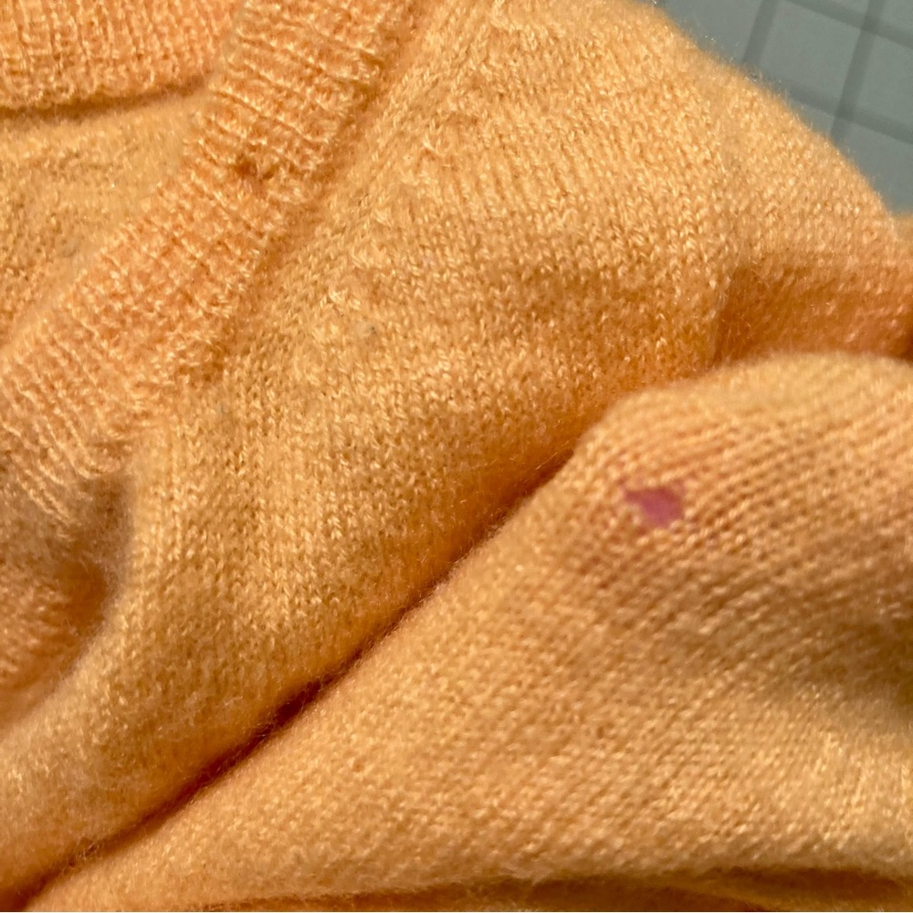 J. Crew 100% Cashmere Sleeveless Sweater Top Shell Tank Top Yellow - Holes - Picture 4 of 4